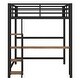 preview thumbnail 6 of 10, Full Size Metal Loft Bed with Built-in Desk and Storage Shelves, BlackShort Title:
