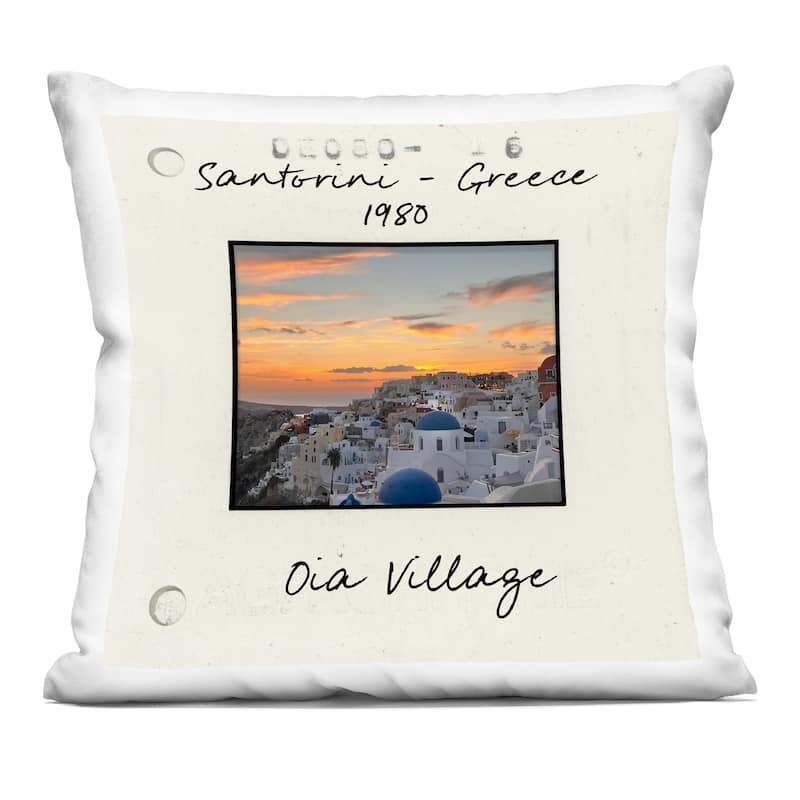 Stupell Greece Travel City View Decorative Printed Throw Pillow Design by Val Rhodes - Accent - Polyester - Orange - Single