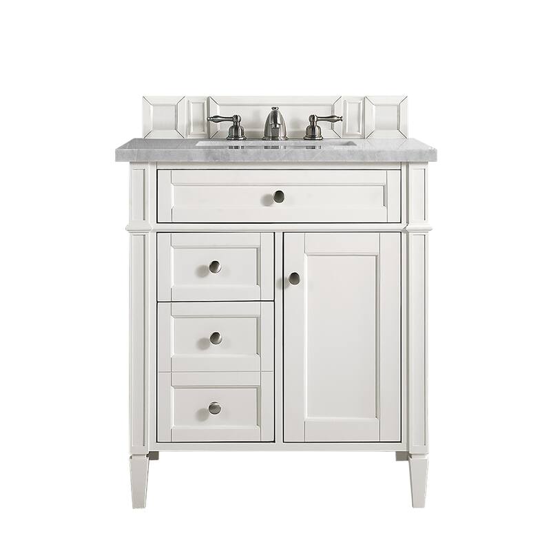 James Martin Vanities Brittany 30" Single Vanity, Bright White - 30 x 23.50 x 34