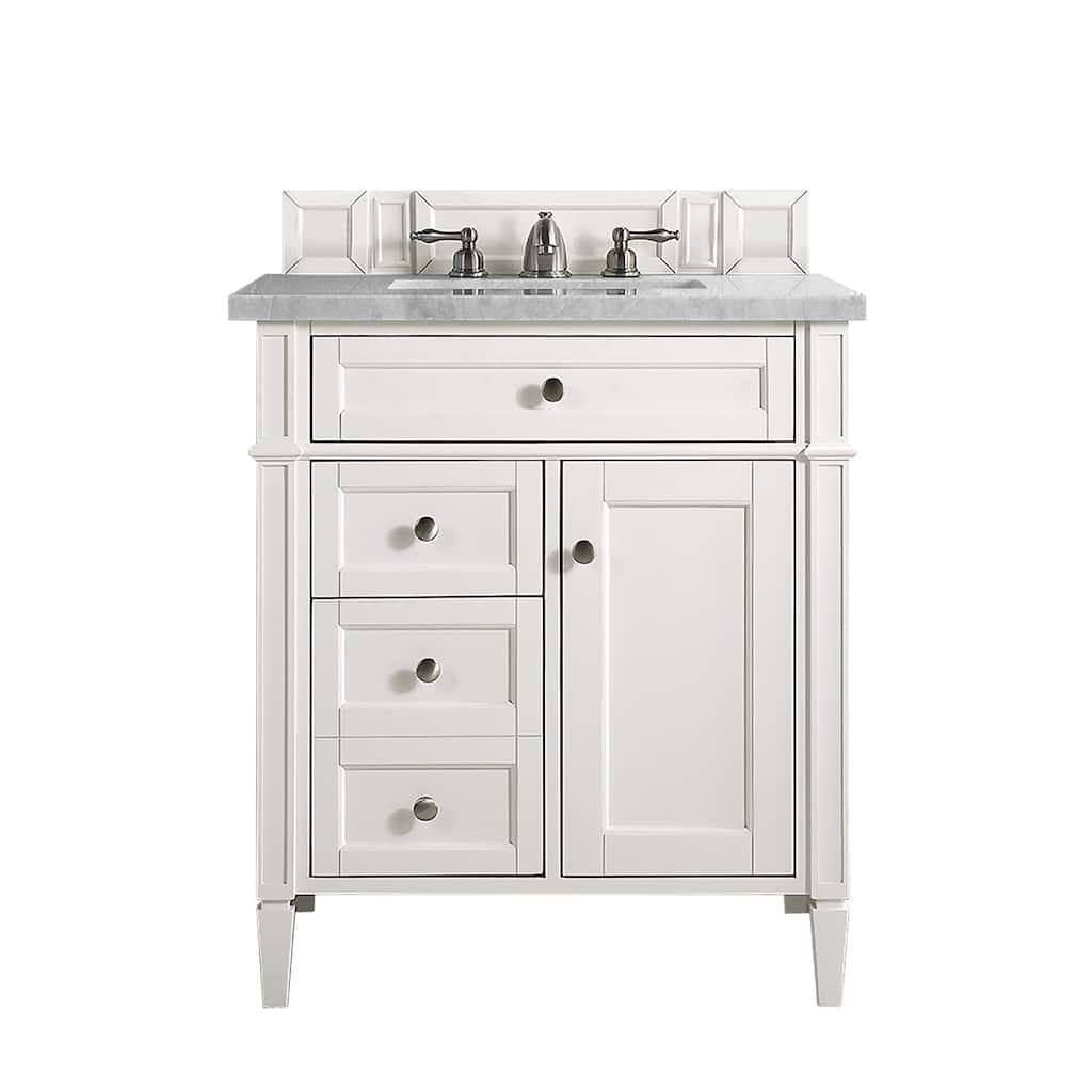 James Martin Vanities Brittany 30" Single Vanity, Bright White - 30 x 23.50 x 34