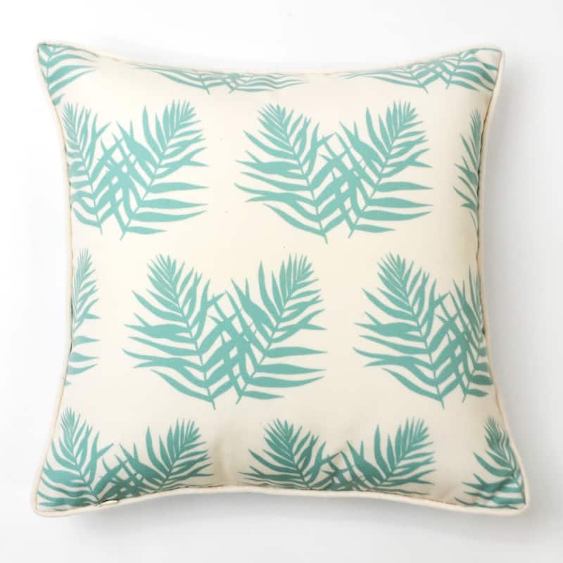 Jiti Outdoor Contrast Color front and Back Double Palm Leaves Patterned Small Pillows 16 x 16