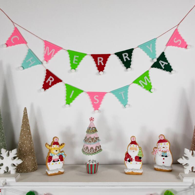 45" Multi "Merry Christmas" Banner Garland - Unlit