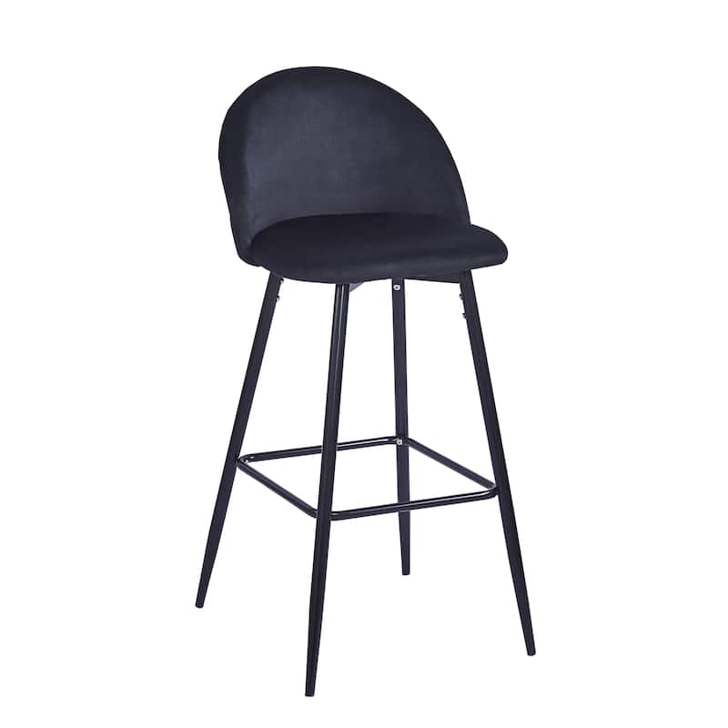 Porthos Home Eisele Bar Stools Set of 2, Velvet Upholstery, Steel Legs