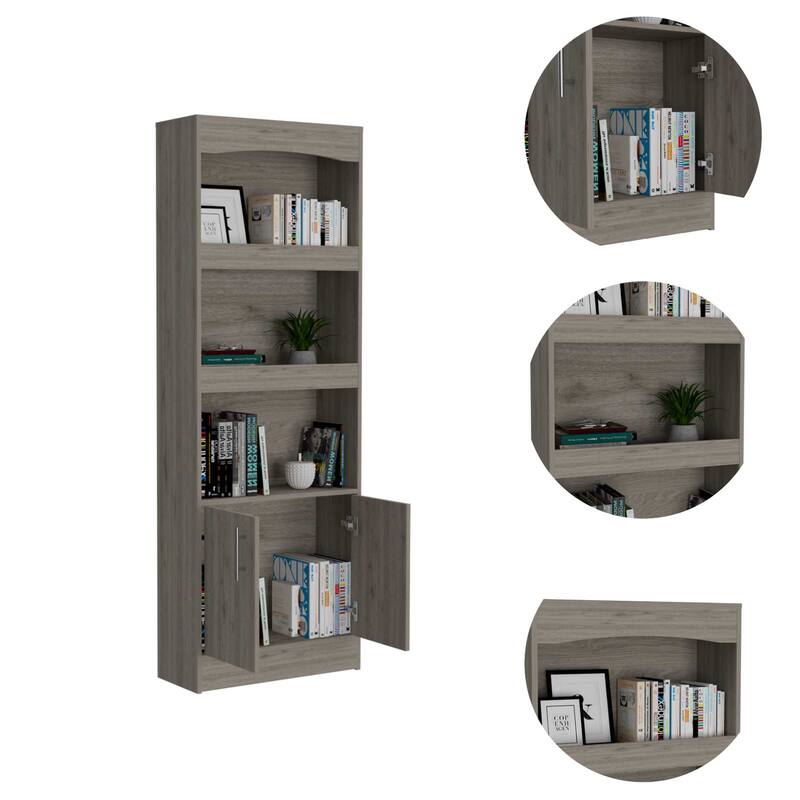 FM Furniture Durango Bookcase, Three Shelves, and Double Door Cabinet