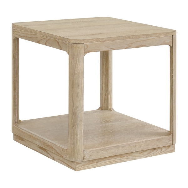 Delray Natural Wood 24-Inch End Table with Shelf - On Sale - Bed