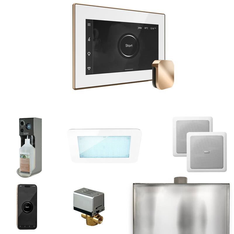 Mr Steam XDRM2 Xdream Package Steam Shower Control Package with - White / Polished Gold