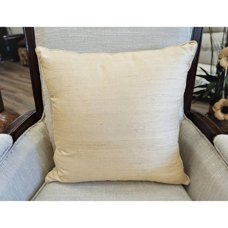 Home&Manor Tabrig Dupioni Silk Pillow 18"