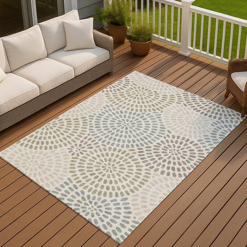 Machine Washable Indoor/ Outdoor Casual Ric Chantille Rug