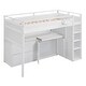 preview thumbnail 6 of 7, White Pine Wood Twin Size Loft Bed with Rolling Cabinet