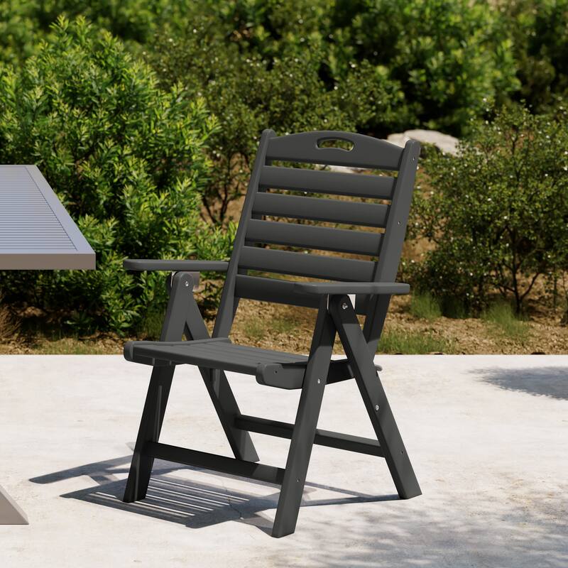 Laguna Foldable Highback Patio Dining Chair with Adjustable Recline Feature