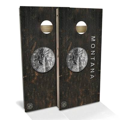 Montana Flag Rustic Outdoor Cornhole Board Set