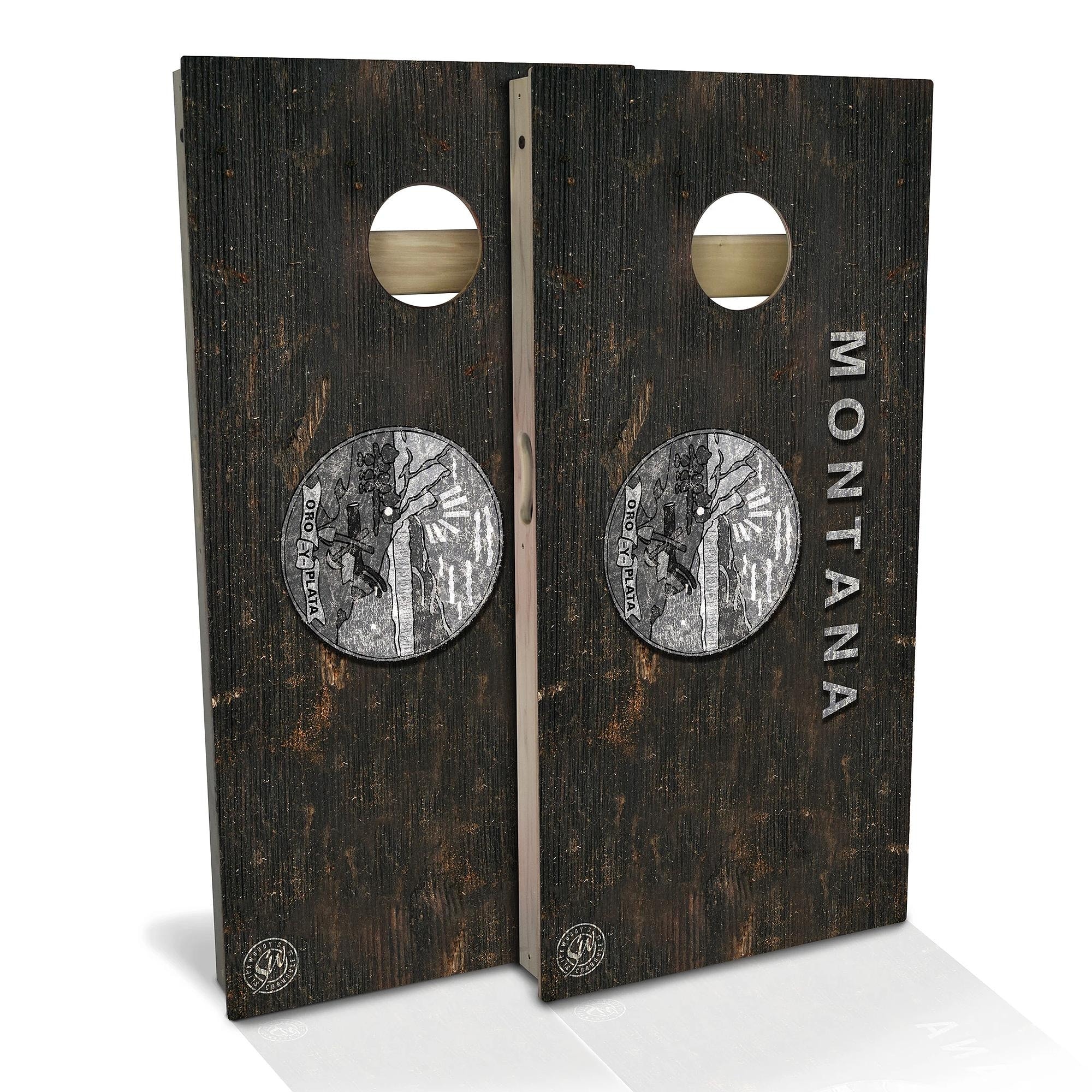 Montana Flag Rustic Outdoor Cornhole Board Set