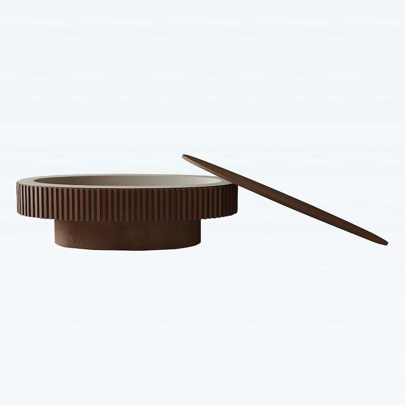 47 Inch Oval Coffee Table with Storage