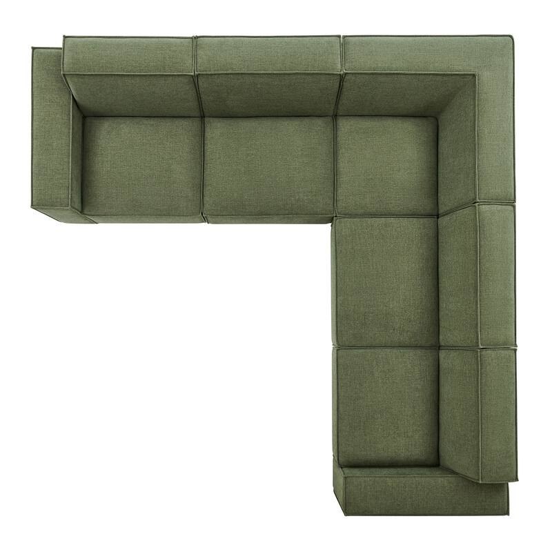 Restore 5-Piece Performance Fabric Upholstered Modular L-Shaped Sofa