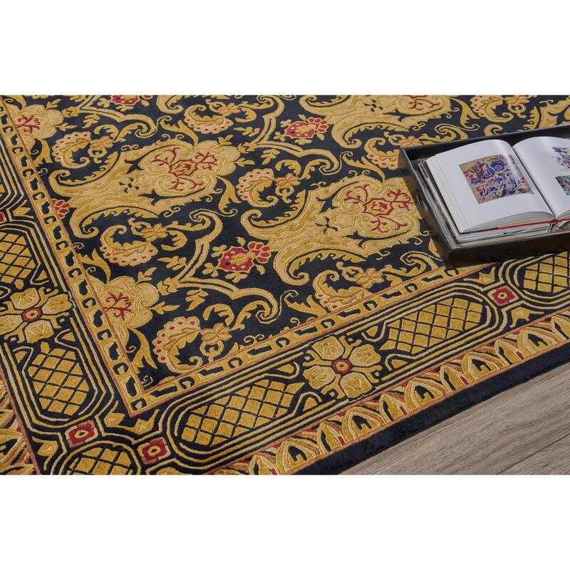 EXQUISITE RUGS ONE-OF-A-KIND Tibetan Weave Collection Hand Knotted Gold Rug - 10'x14' - 10'0"x14'0"