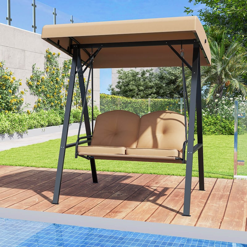 Costway 2-Person Outdoor Porch Swing Swing Loveseat with A-Shaped - See Details