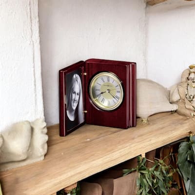 Howard Miller Portrait Book Traditional Chiming Mantel Clock with Photo Insert