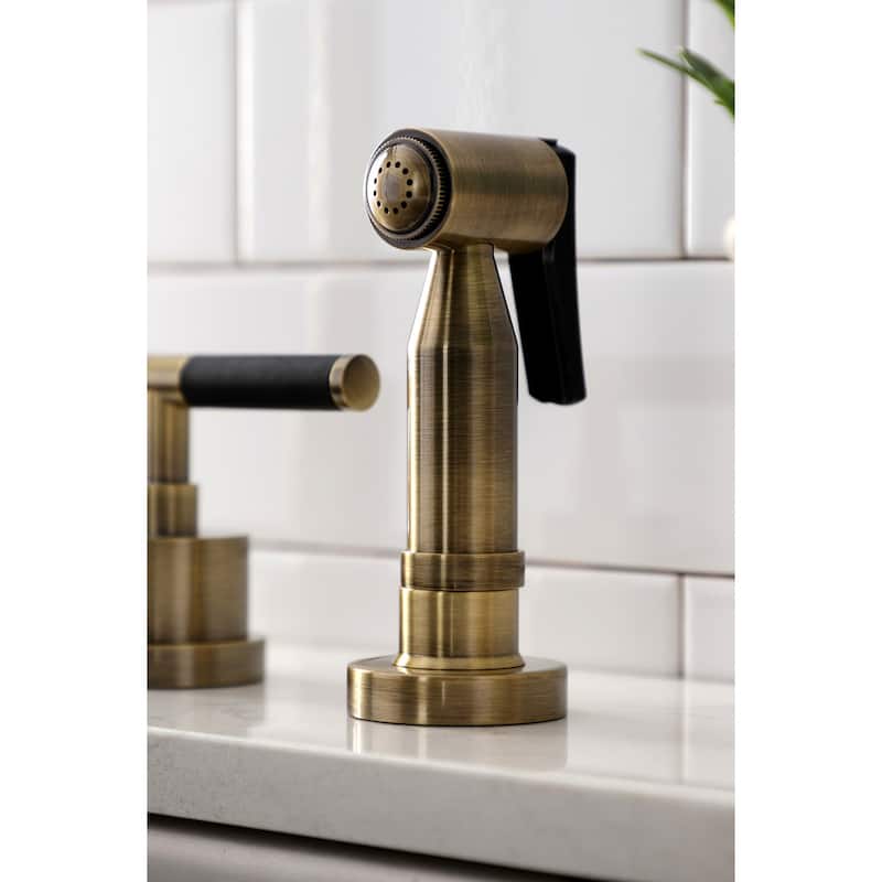 Kingston Brass Kaiser Widespread Kitchen Faucet with Brass Sprayer