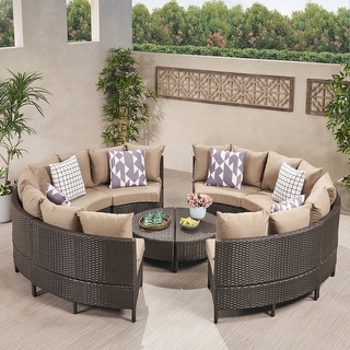 Newton All-Weather Wicker Sectional Sofa Set by Christopher Knight Home