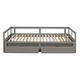 preview thumbnail 5 of 9, Wooden Daybed with Extendable Trundle and Two Storage Drawers, Twin to King Size Convertible Sofa Bed
