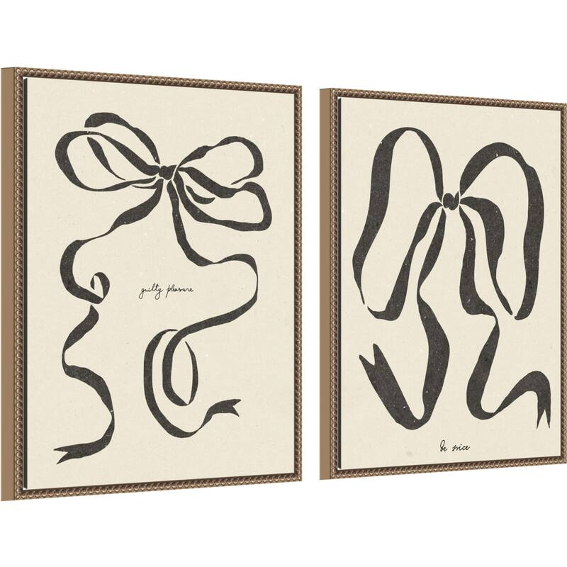 Amanti Art Bow No. 1 & 2 2 Piece by Nktn Framed Canvas Wall Art