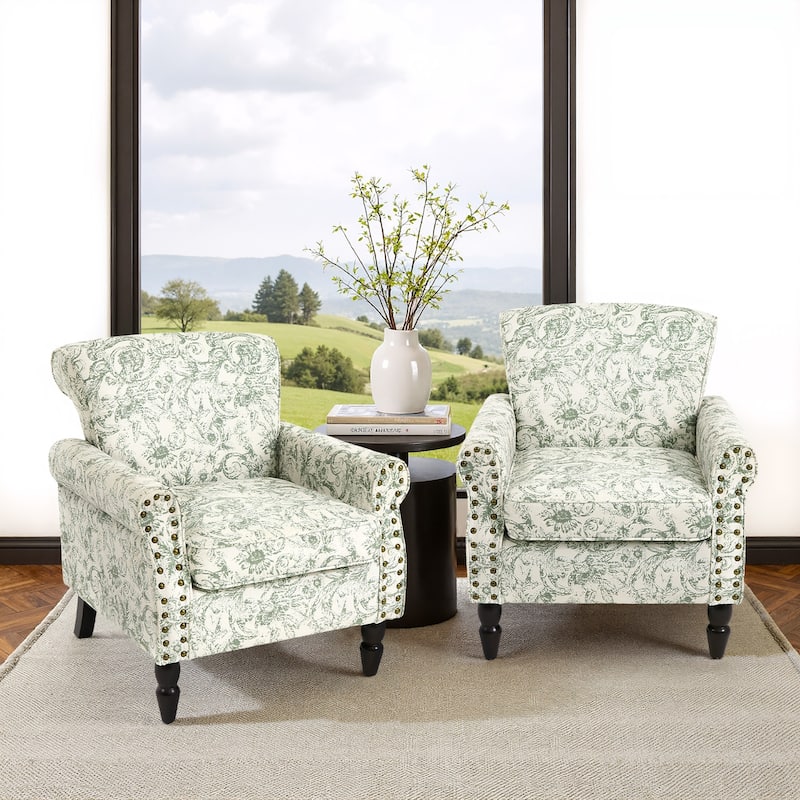 Living Room Armchair with Nailhead Trim - 29.9"W x 29.9"H x 32.9"D
