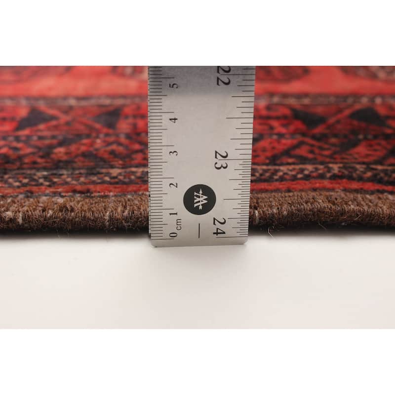 ECARPETGALLERY Hand-knotted Baluch Red Wool Rug - 3'7 x 6'10