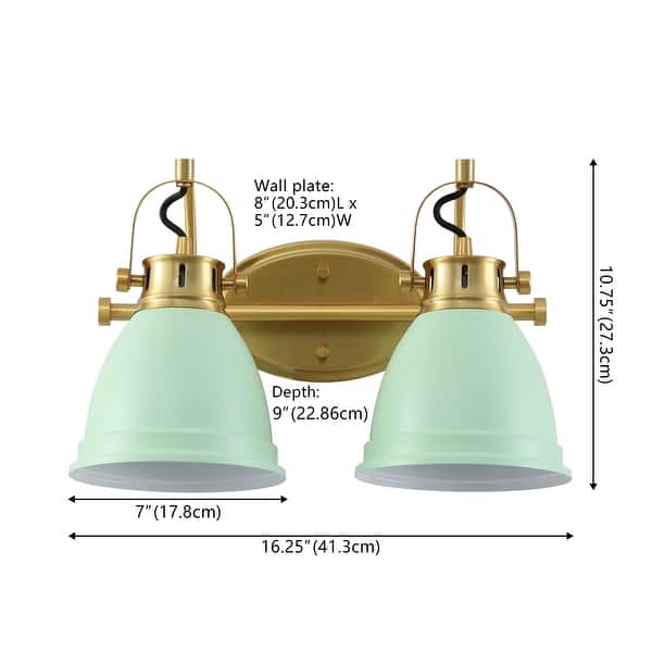 dimension image slide 3 of 14, JONATHAN Y Sydney Farmhouse Bohemian Iron LED Vanity