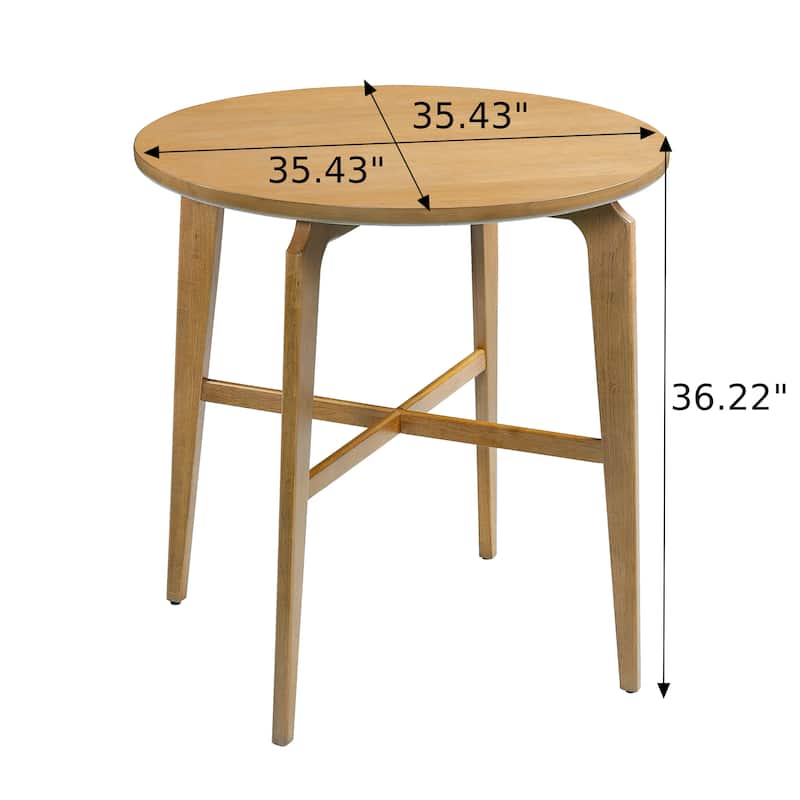 Christopher Knight Home - Bracken Retro Nordic Counter Height Bar Table with Solid Wood Legs & Cross-Reinforced Beams