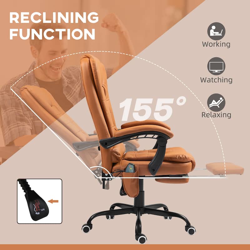 Vinsetto 7-Point Massage Office Chair High Back Executive Recliner - N/A