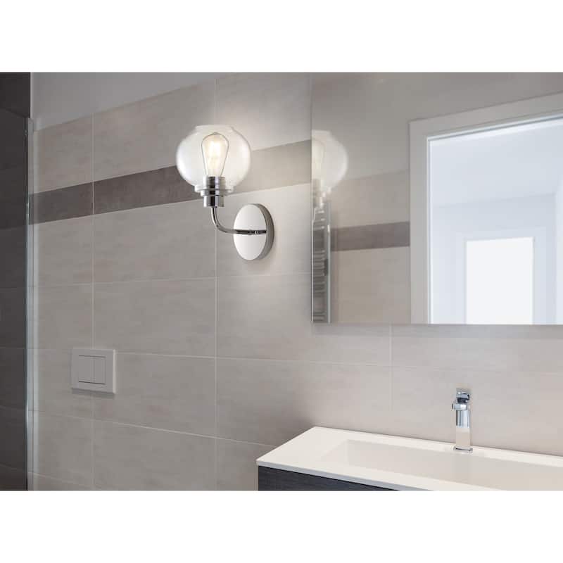 Staunton Iron/Seeded Glass Cottage Rustic LED Vanity Light, by JONATHAN Y