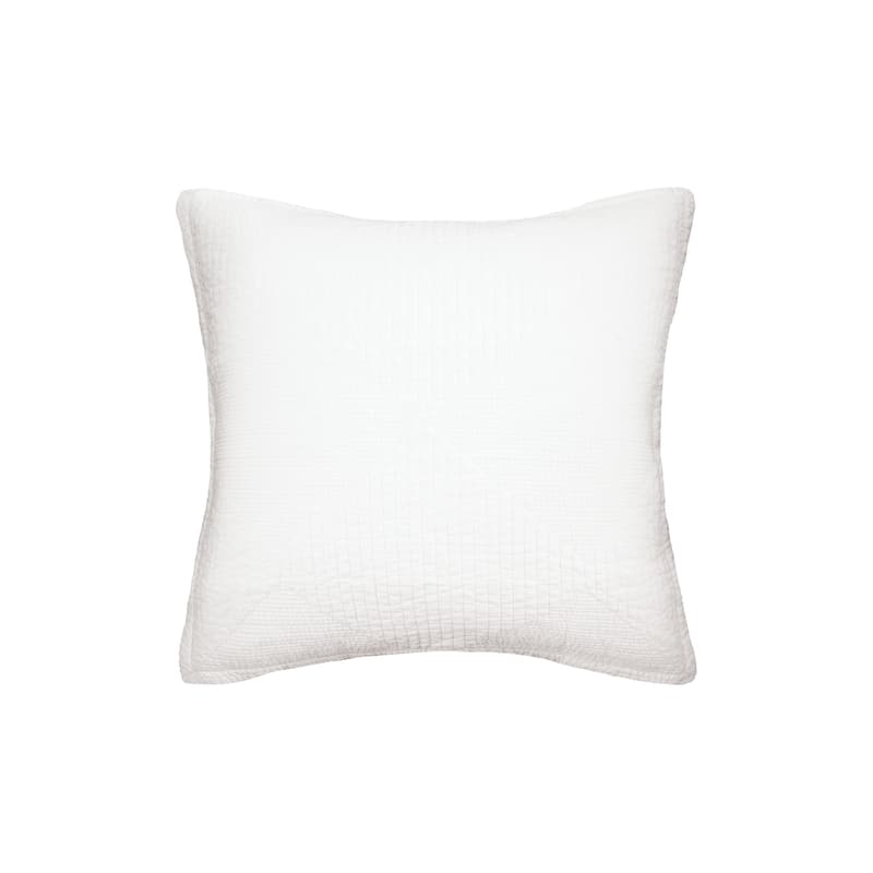 26" x 26" Graham White Cotton Euro Sham - Machine Washable