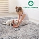 preview thumbnail 6 of 5, LOOM & LUXE 2x8 Traditional Non-Shedding Area Rug Cream and Anthracite - 96" D x 26" W x 0.28" H