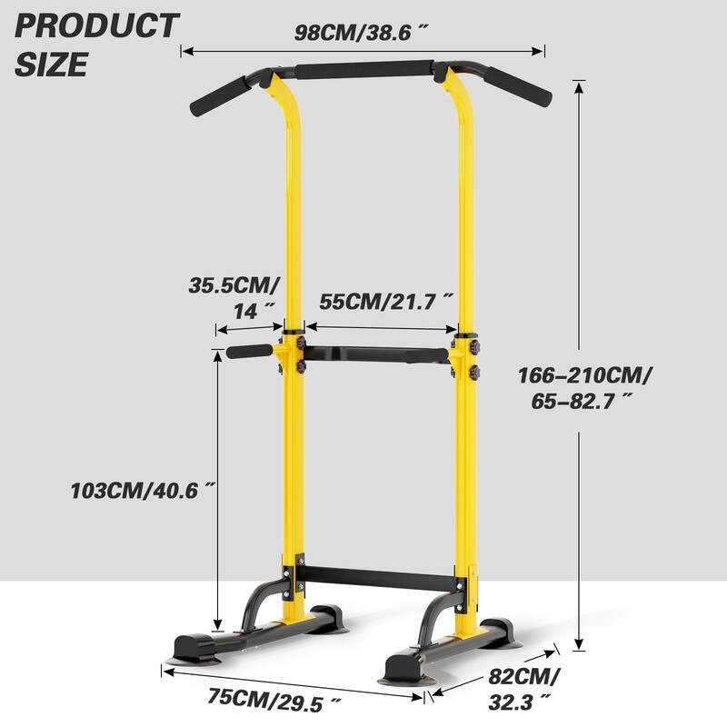 Adjustable Height Power Tower Pull Up Bar Station Home Gym Workout Equipment