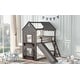 preview thumbnail 16 of 46, Twin Over Twin Bunk Bed Wood Bed with Slide and Ladder