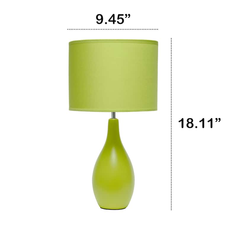 Traditional Dewdrop Table Lamp with Drum Shade - 18.25" - Green