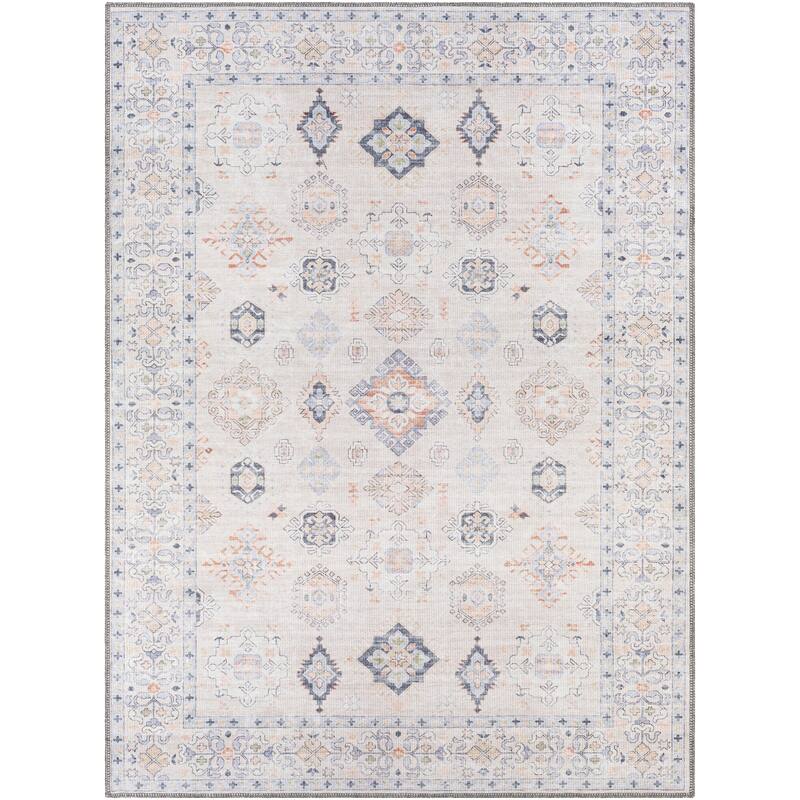Livabliss Vita Traditional Medallion Machine Washable Area Rug