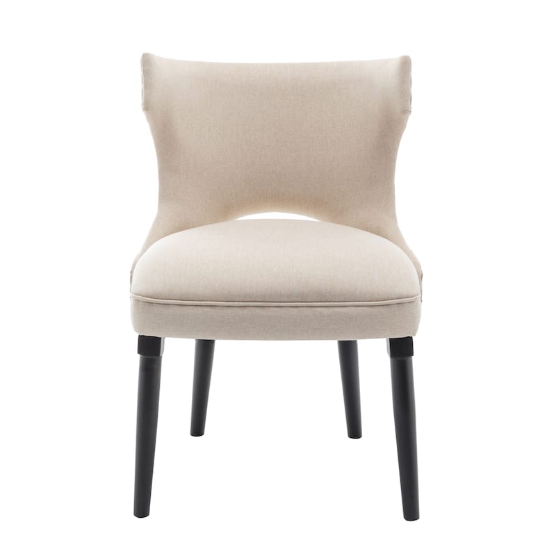 Porthos Home Fabio Fabric Wingback Dining Chairs with Rubberwood Legs, Set of 2
