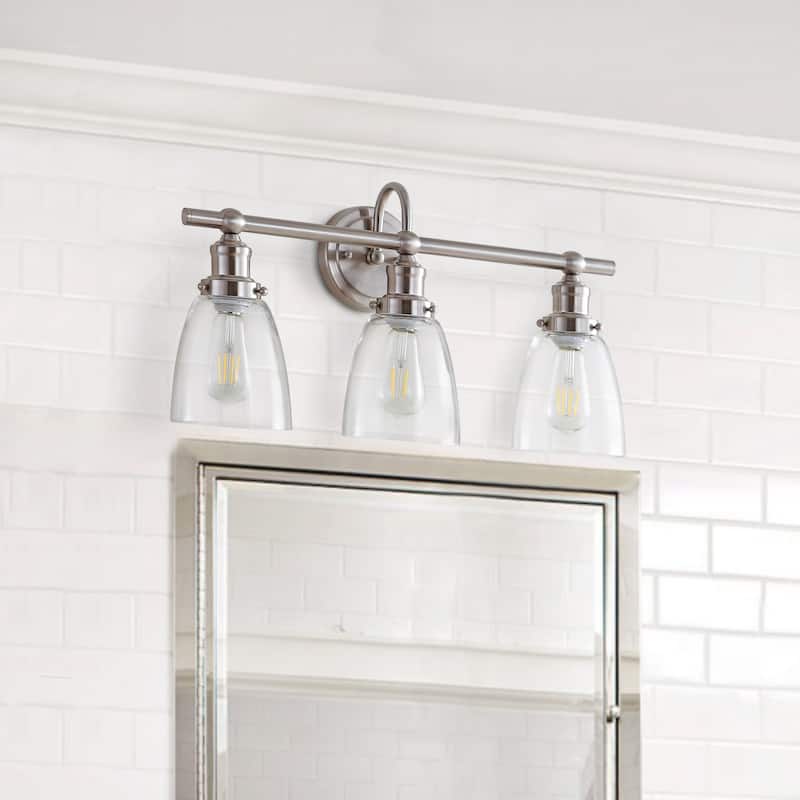 SAFAVIEH Lighting Dunes 3-light Brush Nickel LED Sconce - 23.5"x6.8"x11.8"