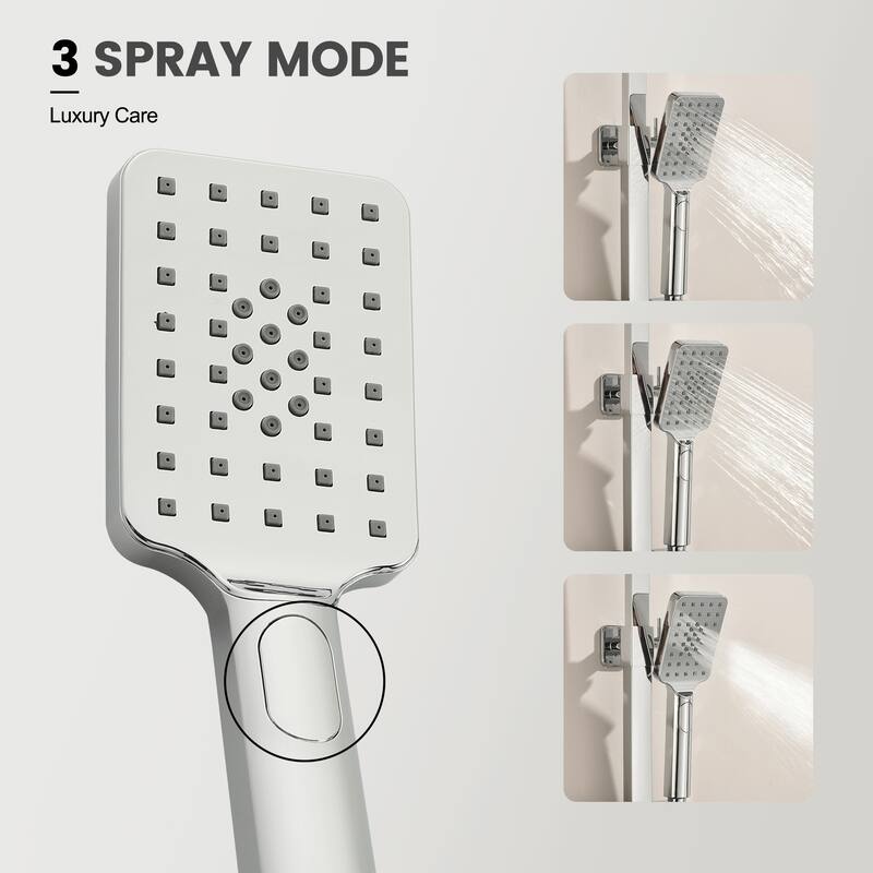 46"H 3-Function Stainless Steel Wall-Mounted Shower System