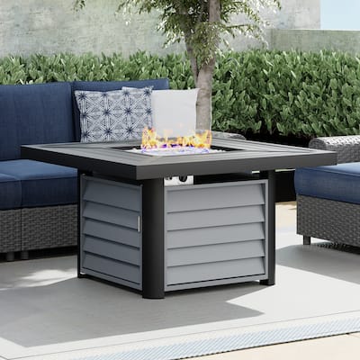 Corvus Abruzzo 42 Inch Square Aluminum Propane Fire Pit Table