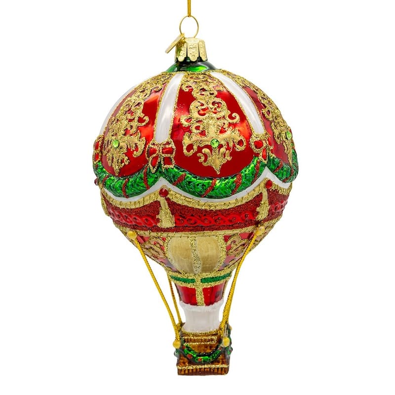 Kurt Adler 6-Inch Bellissimo Glass Hot Air Balloon Ornament
