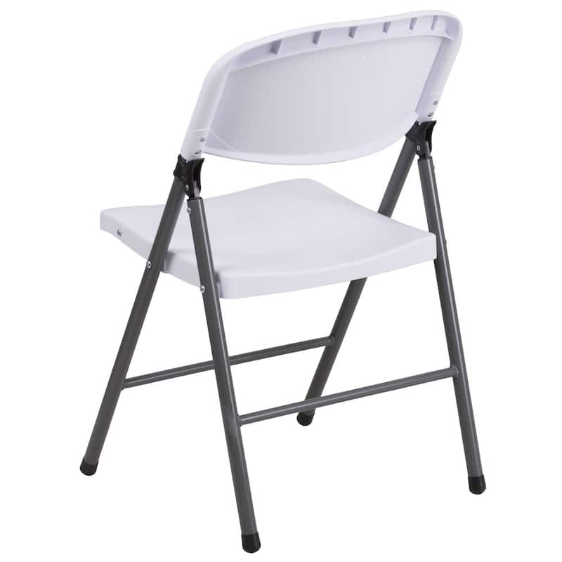 6 PK 330 lb. Capacity Plastic Folding Chair with Charcoal Frame