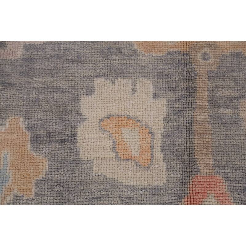 Hand Knotted Oriental 100% Wool Carpet Transitional All-Over Greys & Charcoal Oushak Area Rug - 11' 11'' X 9' 2''