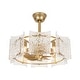 preview thumbnail 7 of 12, 23.2 in. 4-Light Modern Gold Drum Ceiling Fan with Textured Glass Shade - 23.23 in. W x 7.87 in. H