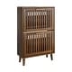 preview thumbnail 6 of 12, Shoe Cabinet, Shoe Storage Cabinet with Louvered 2 Flip Drawers, Freestanding Shoe Organizer Cabinet