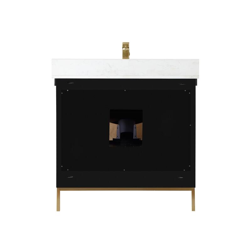 Altair Kesia Bathroom Vanity with White Composite Stone Top without Mirror