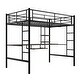 preview thumbnail 6 of 10, Full Loft Bed with Desk & Shelves, Black