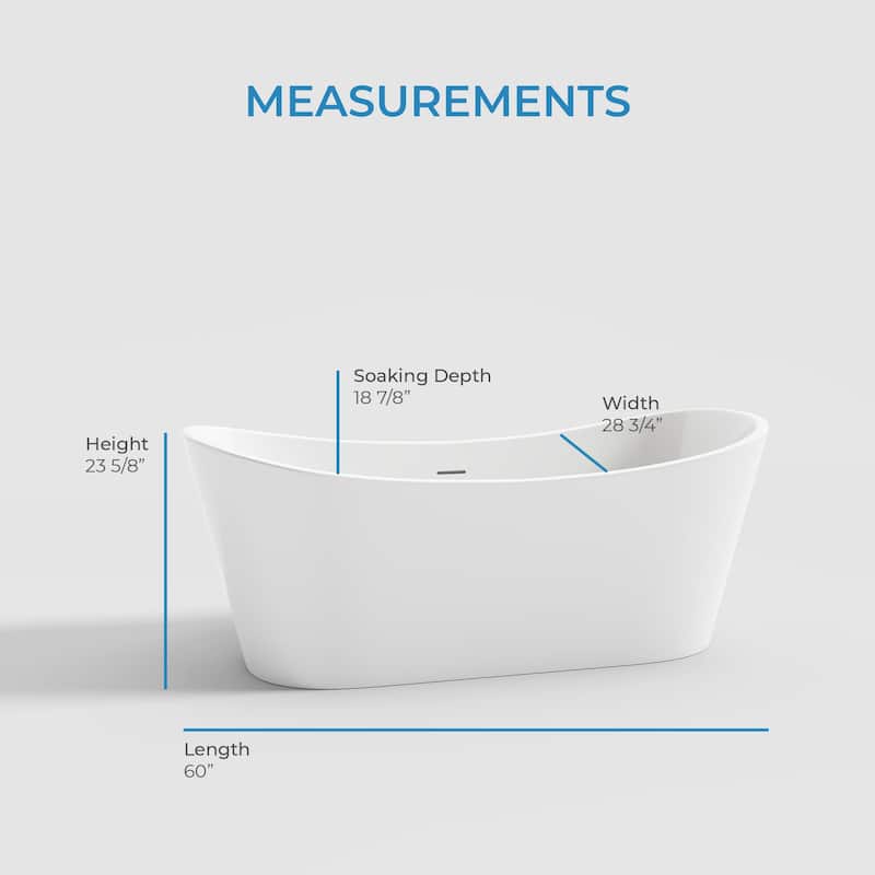 OVE Herschel 60-inch Free-Standing Bathtub in Matte Black
