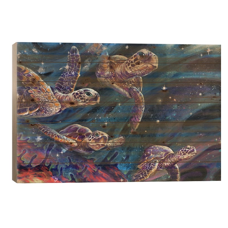 Intershellar Print On Wood by Swartz Brothers Art - Multi-Color - 18x26x1.5